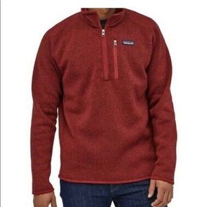 red patagonia half zip pullover fleece sweatshirt!